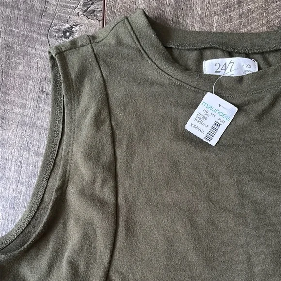 Olive Green Sleeveless shift dress from Maurice’s. New with tags. Very comfy. - Picture 5 of 8